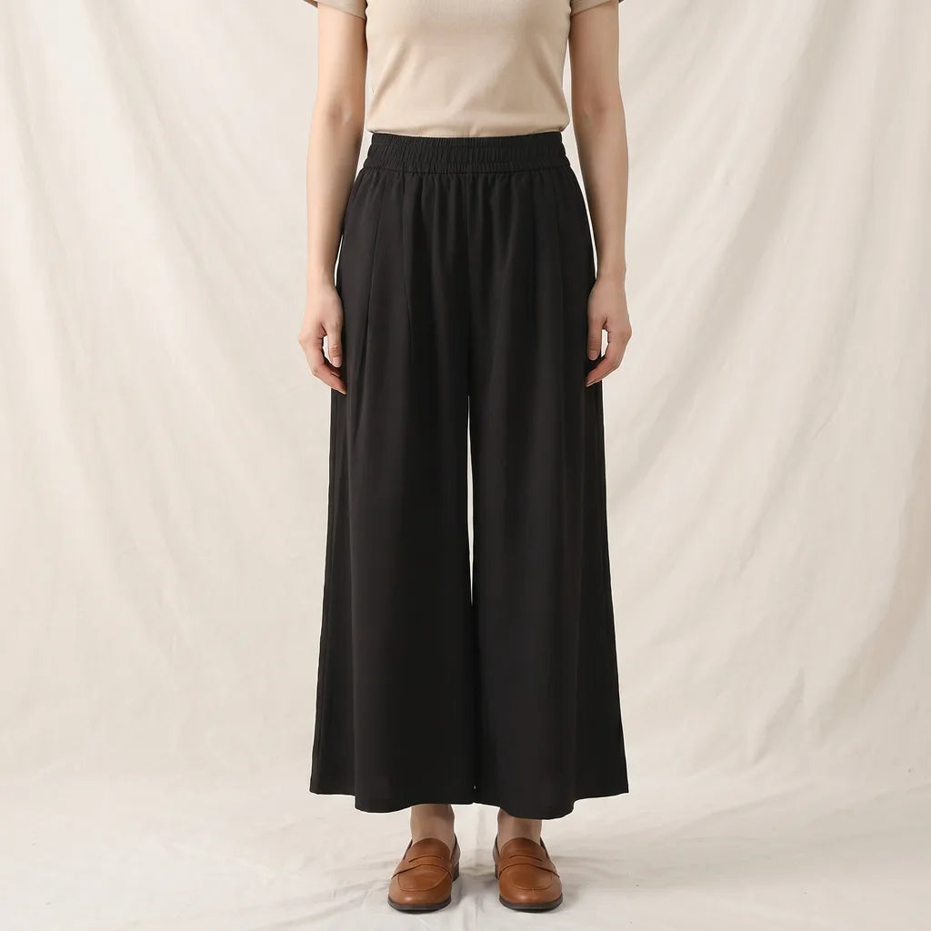 Black Kingsley High-Waisted Wide-Leg Trousers 2