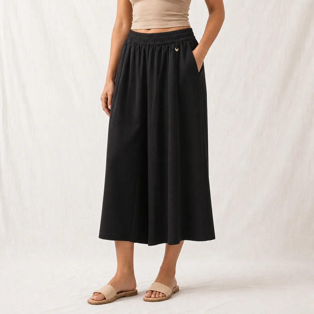 Women's Black Cleo Wide Leg Trousers