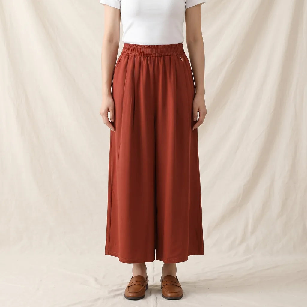 Red Kingsley High-Waisted Wide-Leg Trousers 1