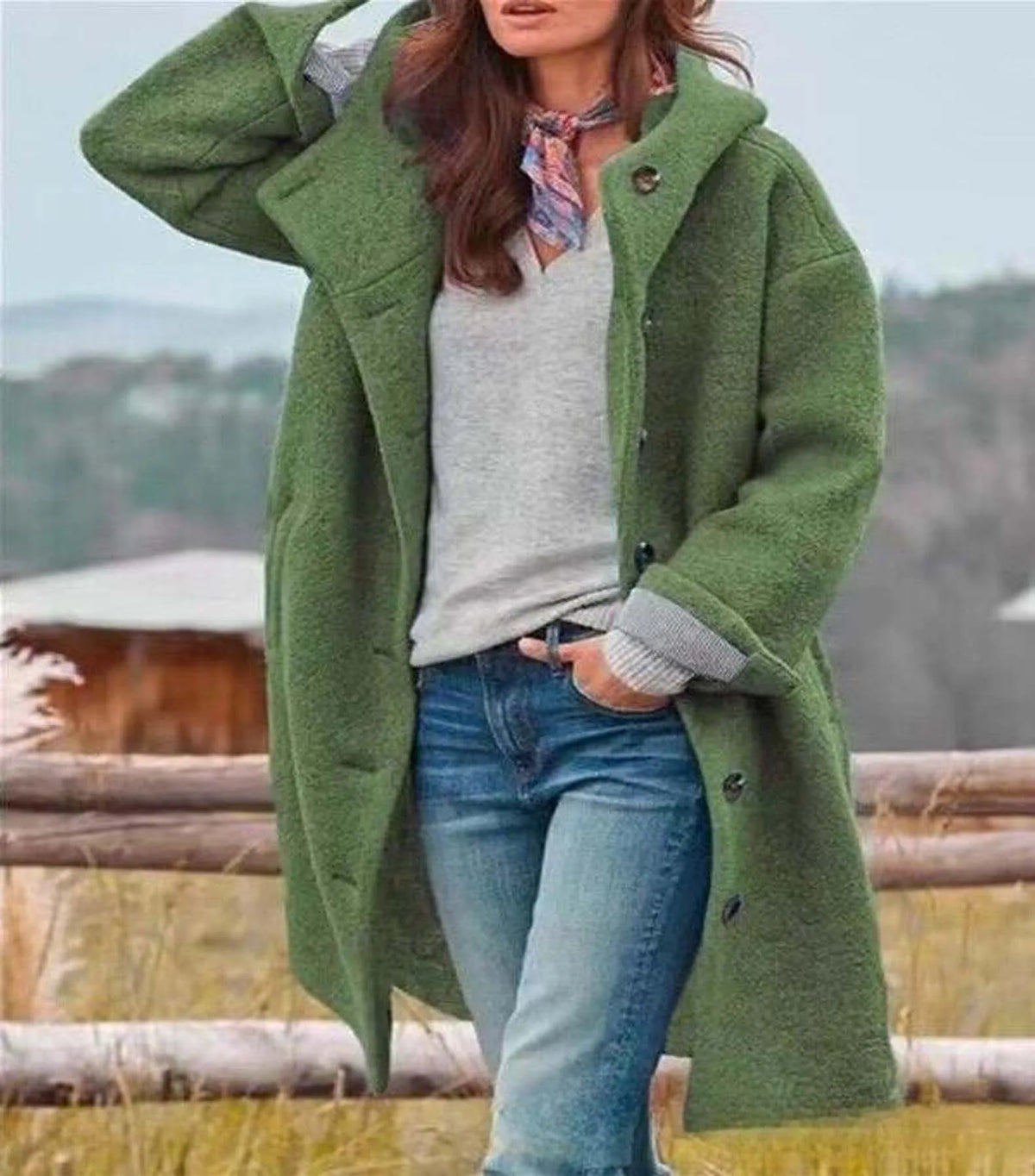 Cleo | Women's Trench Jacket - Color:Green;Size:XS