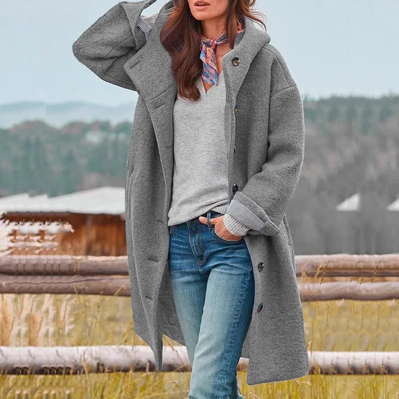 Cleo | Women's Trench Jacket - Color:Grey;Size:XS