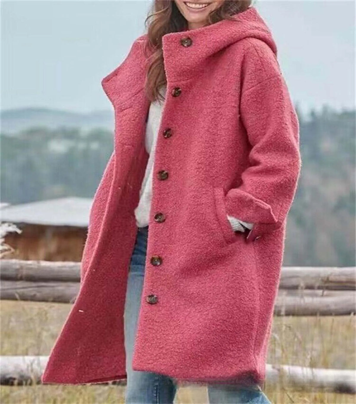 Cleo | Women's Trench Jacket - Color:Pink;Size:XS