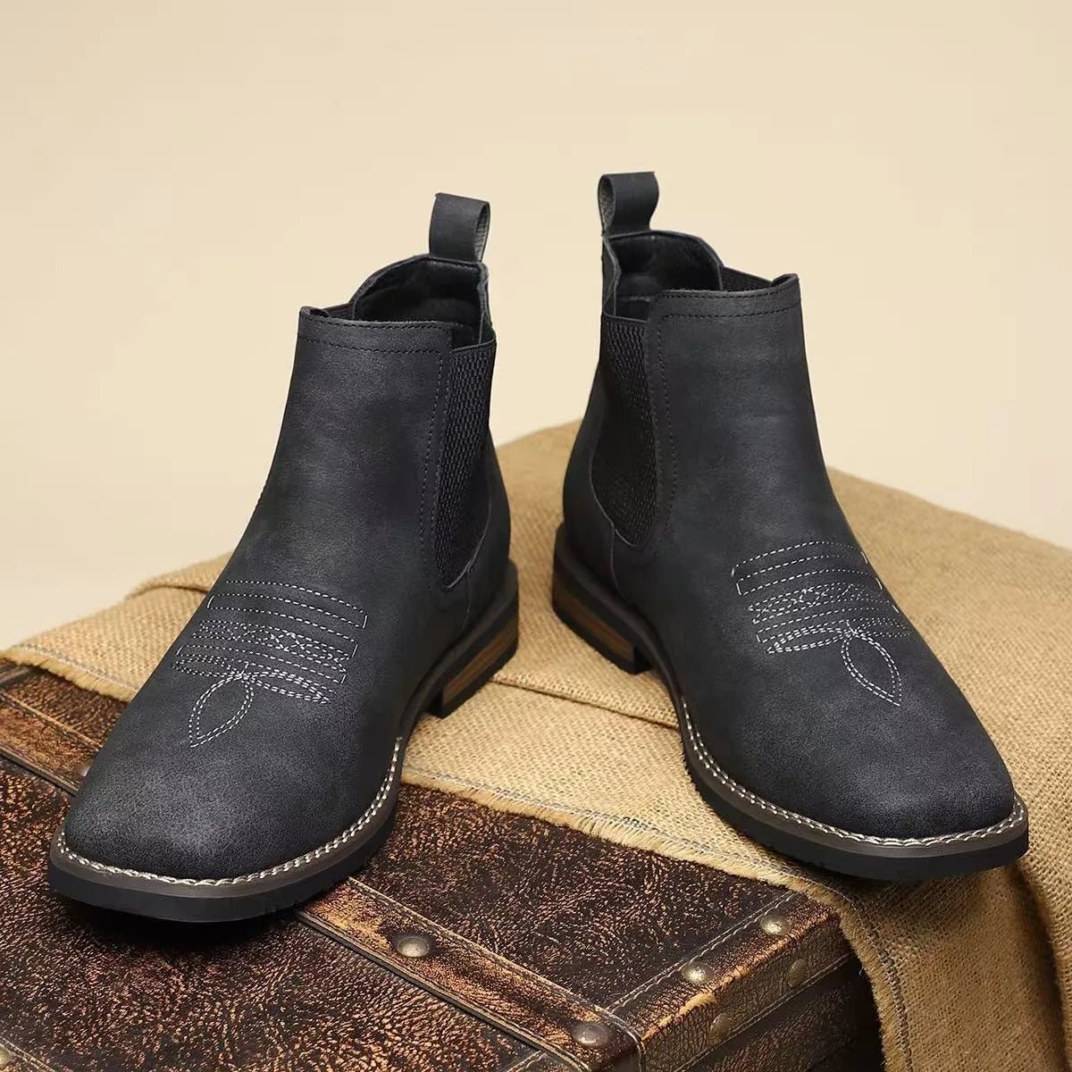 Colton | Men's Western Chelsea Boots - Color:Midnight;Size:39