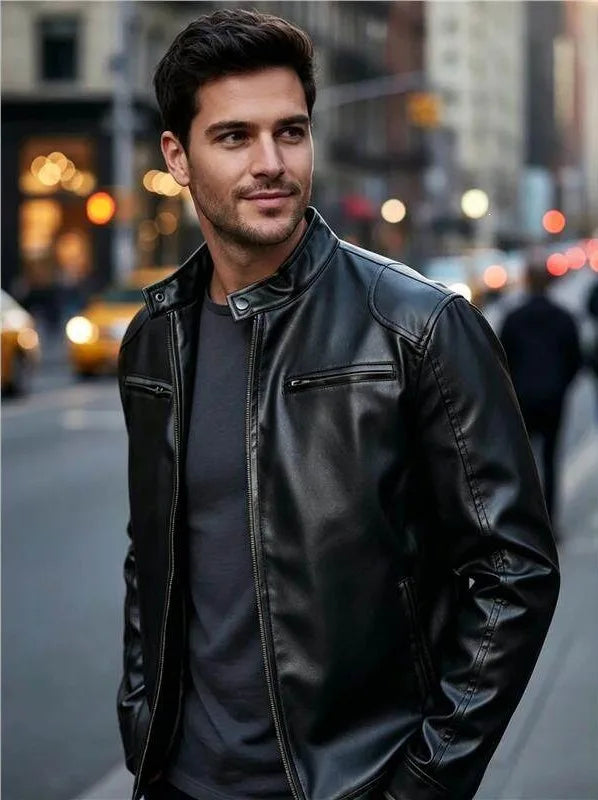 Colvin | Men's Stand Collar Jacket - Size:XS;Color:Black