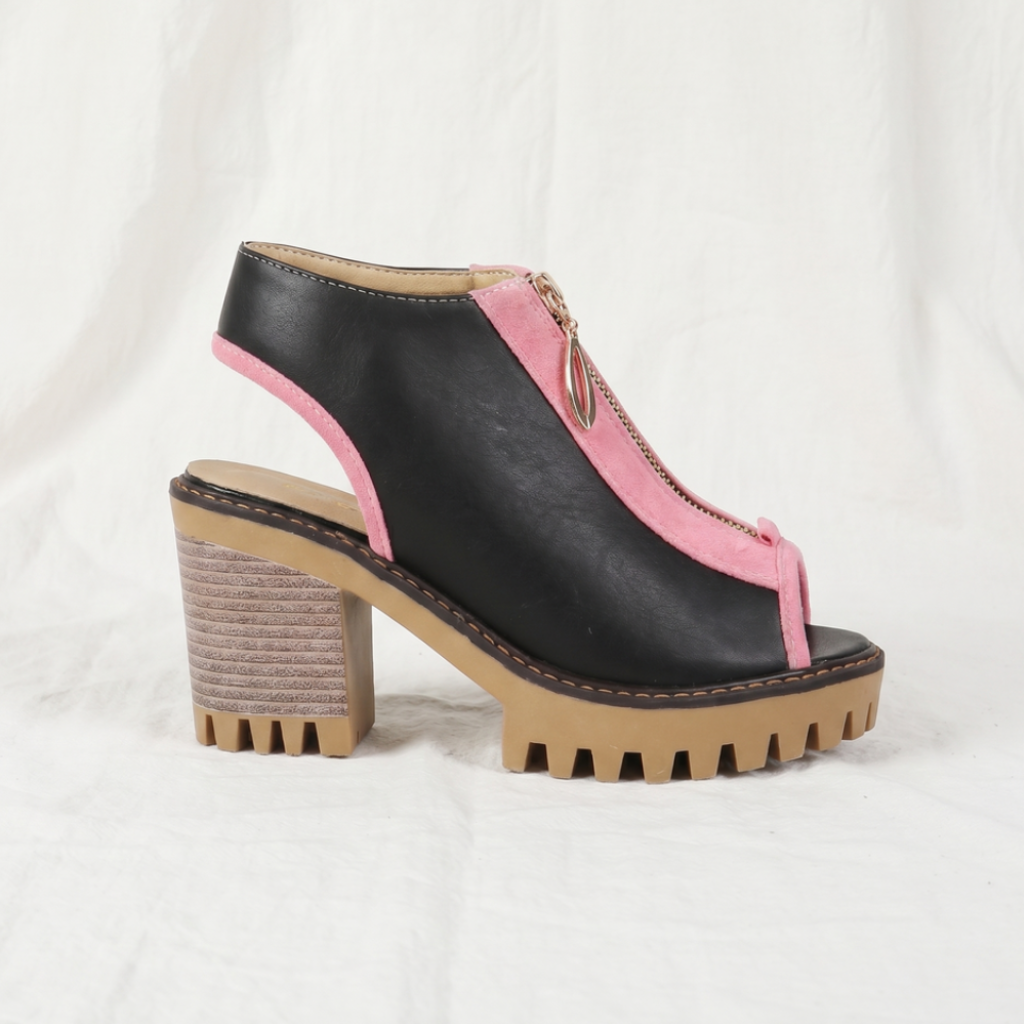 Larissa | Womens Zipper Block Heels