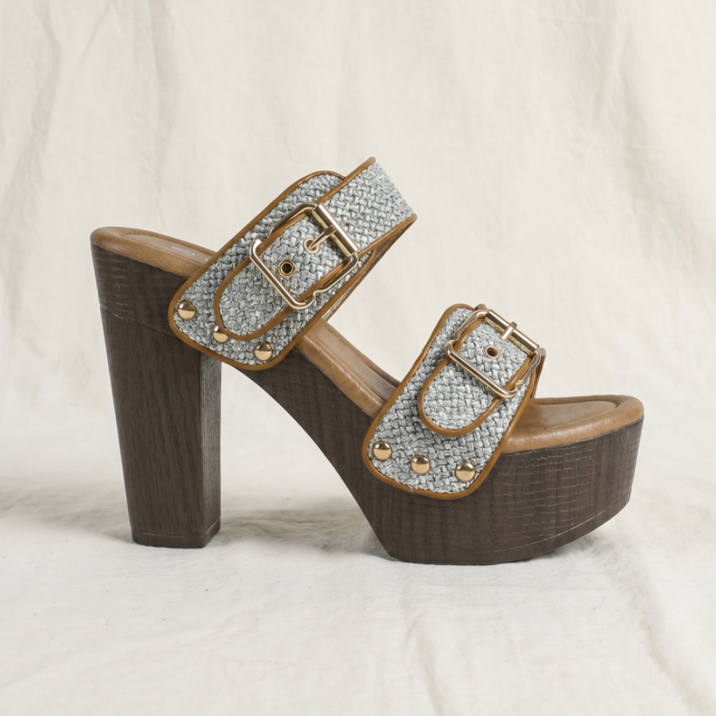 Vanessa | Womens Buckle Strap Block Heels