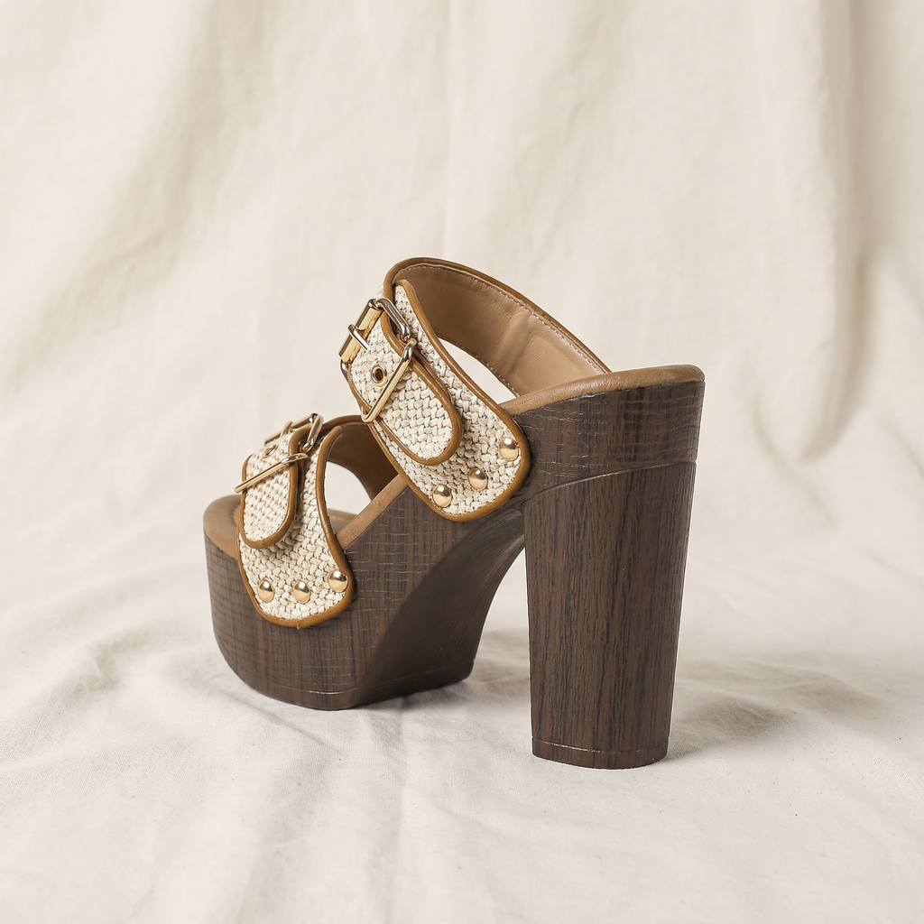 Vanessa | Womens Buckle Strap Block Heels