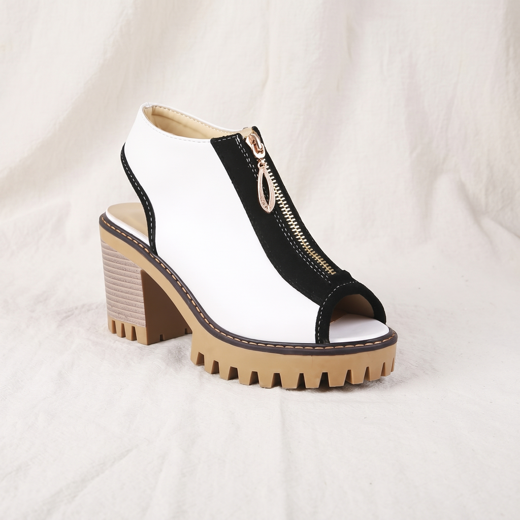 Larissa | Womens Zipper Block Heels