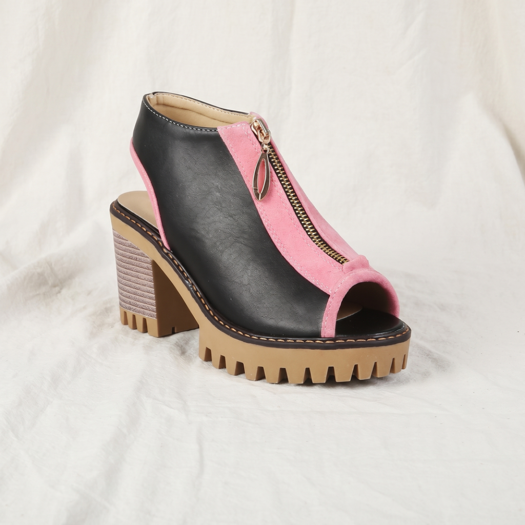 Larissa | Womens Zipper Block Heels