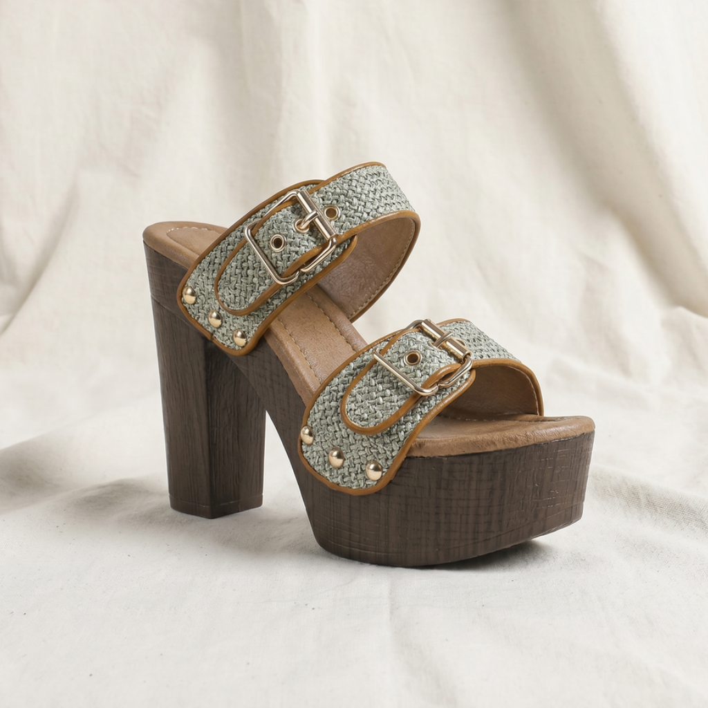 Vanessa | Womens Buckle Strap Block Heels