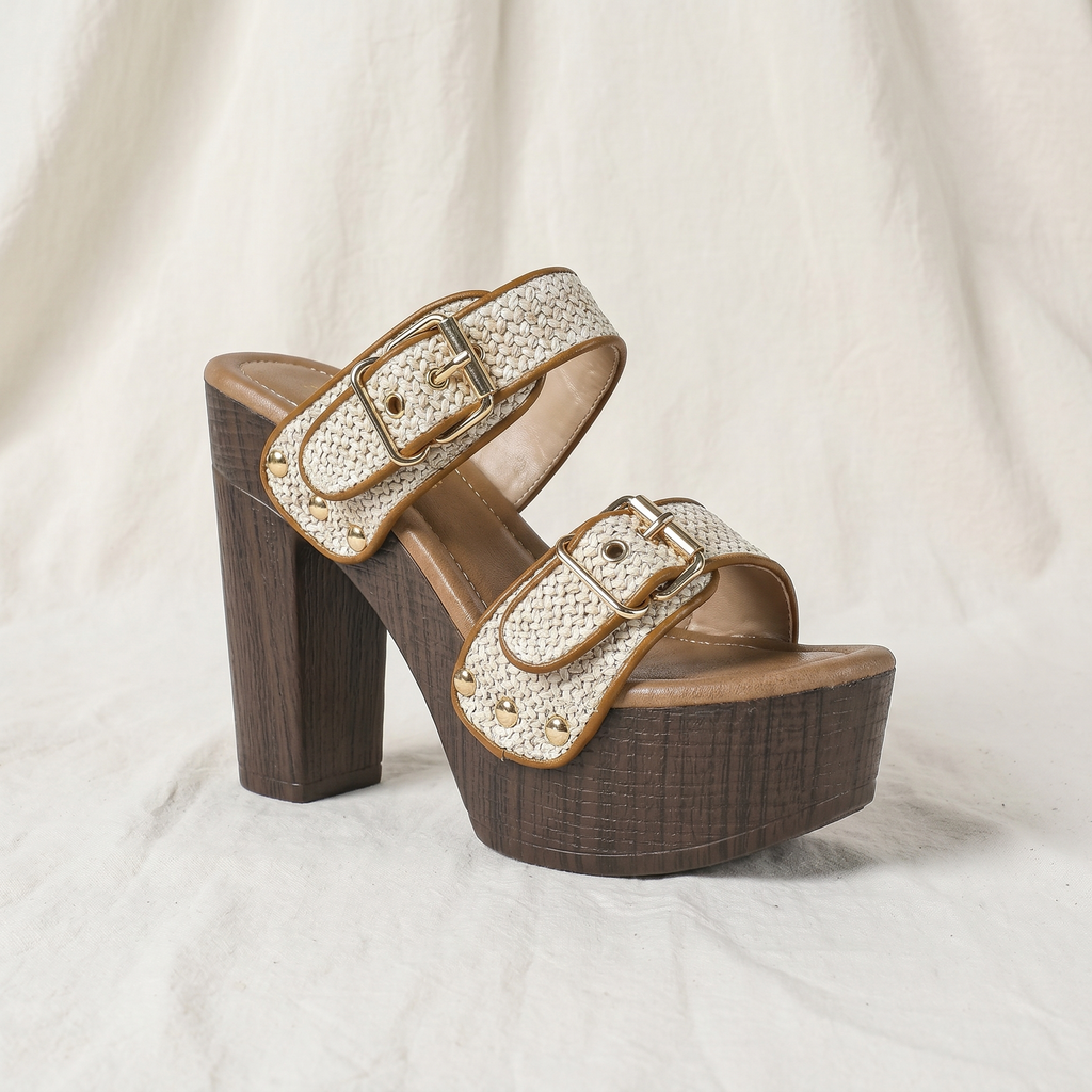 Vanessa | Womens Buckle Strap Block Heels