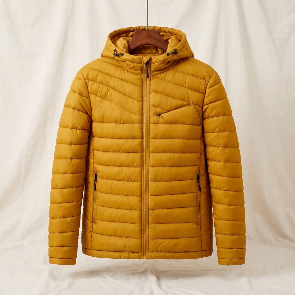 Men's Yellow Constable Hooded Puffer Jacket