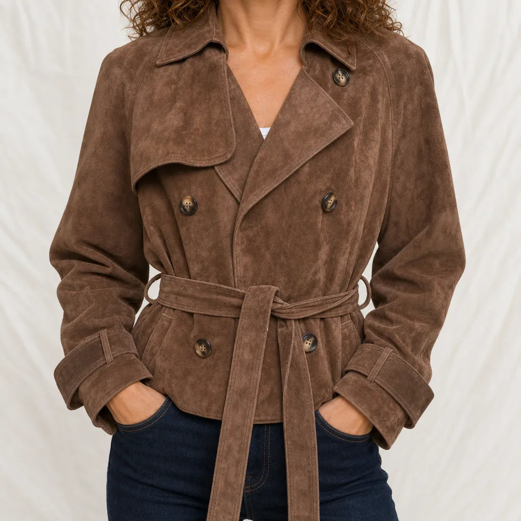 Cordelia Trench Coat - Color:Brown;Size:S