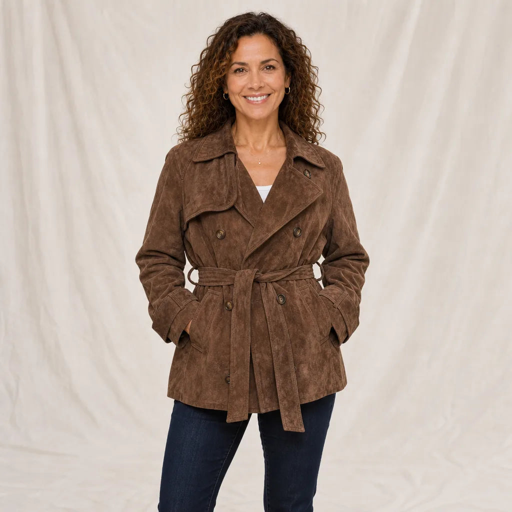 Women's Brown Brandt Belted Short Jacket