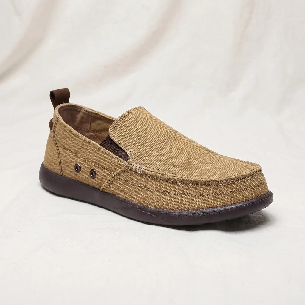 Men's Kakhi Corinne Canvas Slip-On Loafers