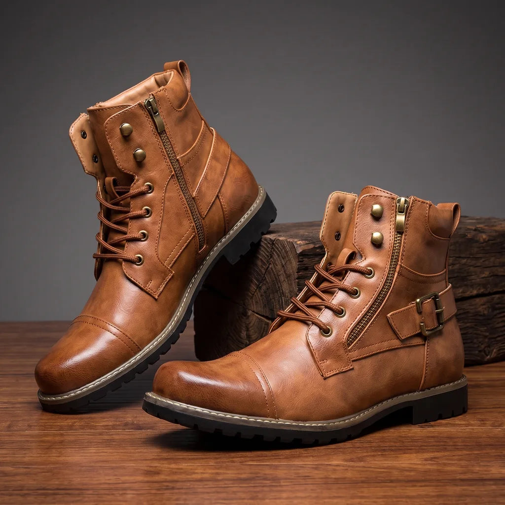 Cormac Buckle Boots - Color:Brown;Size:38