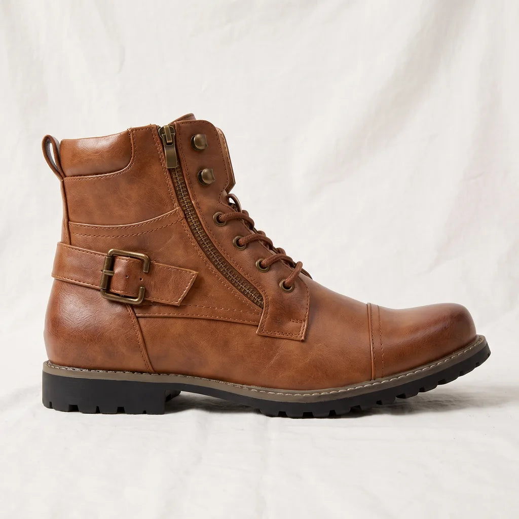 Men's Yellow Tierney Mid-Cut Biker Boots