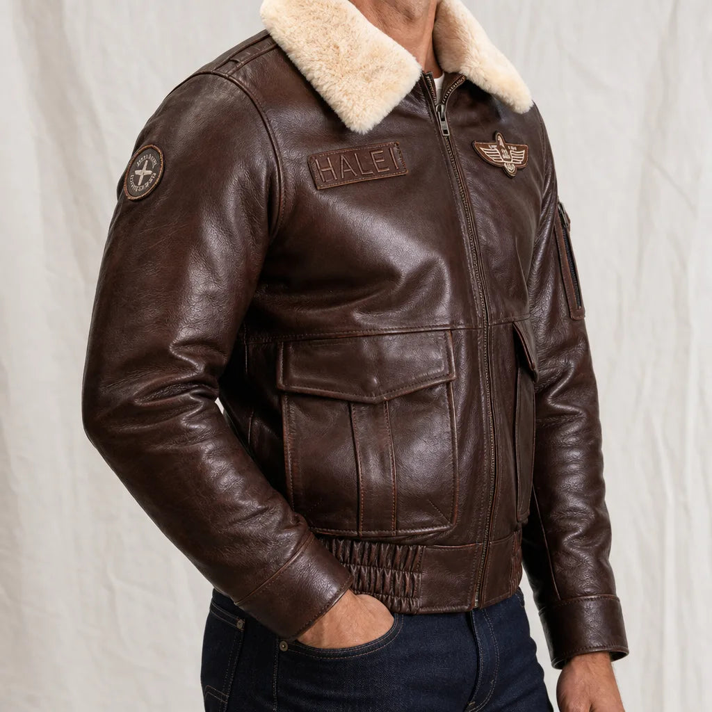 Men's Brown Cornwall Leather Flight Jacket