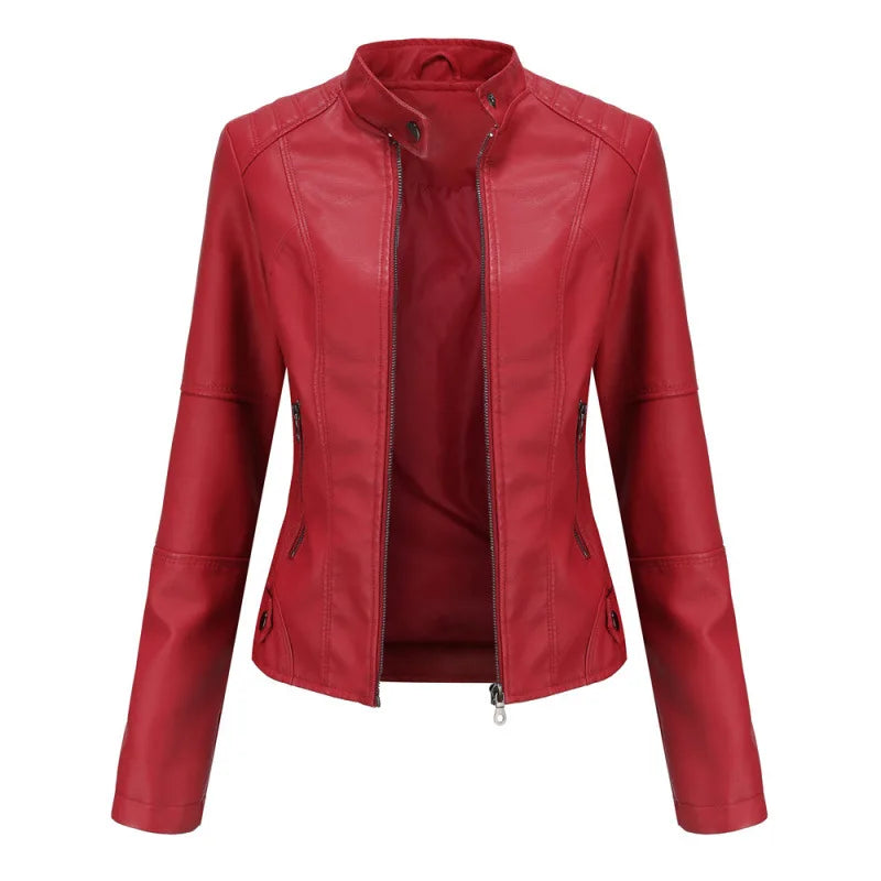 Cosima | Women's Leather Jacket - Color:Red;Size:XXS