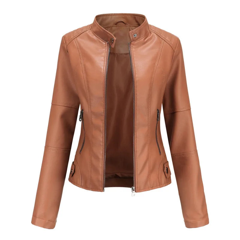 Cosima | Women's Leather Jacket - Color:Tan;Size:XXS