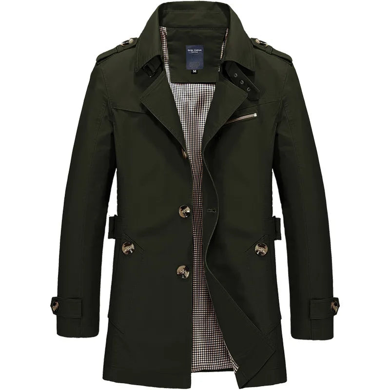 Covington | Men's Trench Coat - Color:Army Green;Size:S