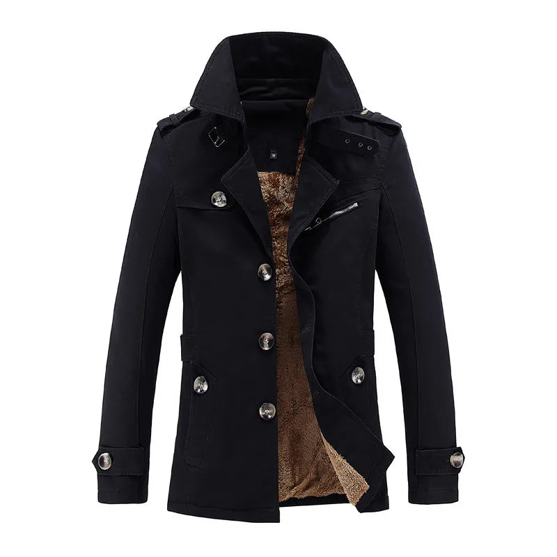 Covington | Men's Trench Coat - Color:Black Velvet;Size:S