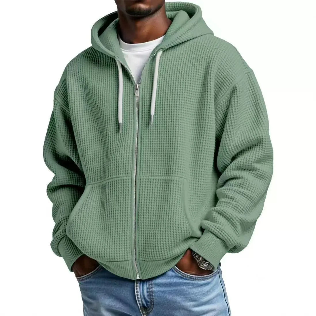 Cromwell | Men's Full Zip Hoodie - Color:Lime Green;Size:XS
