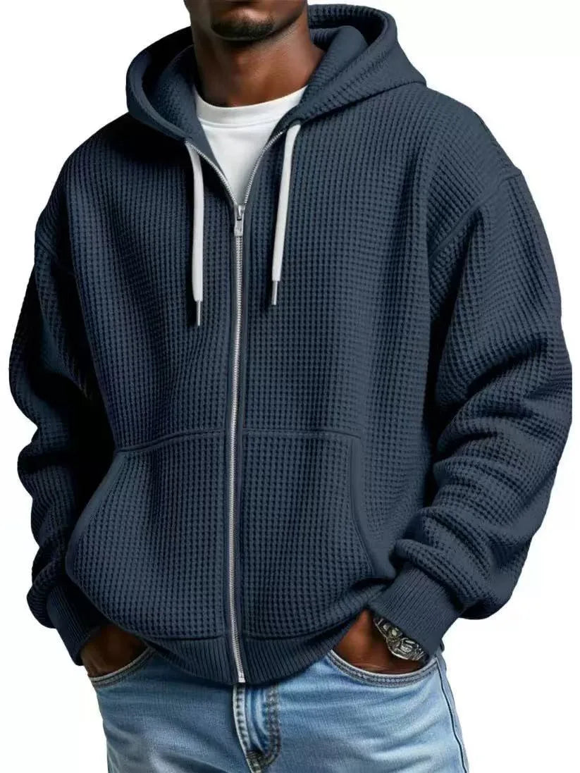 Cromwell | Men's Full Zip Hoodie - Color:Navy Blue;Size:XS