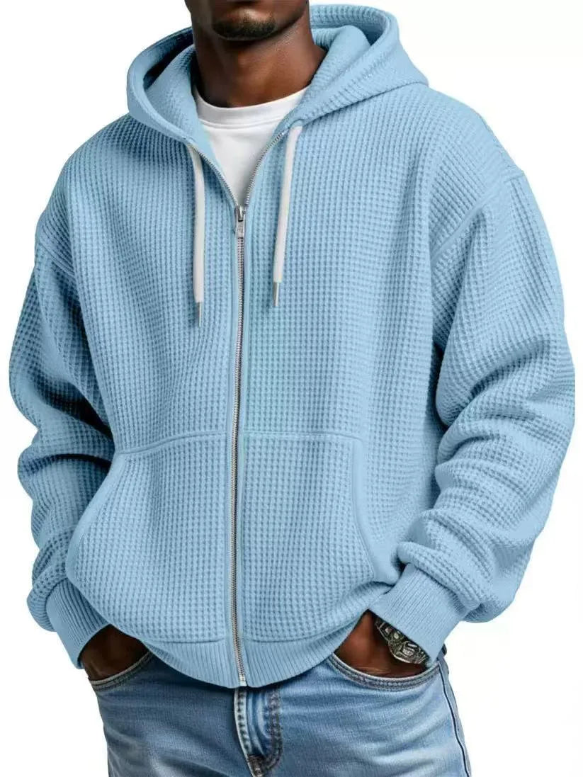 Cromwell | Men's Full Zip Hoodie - Color:Sky Blue;Size:XS