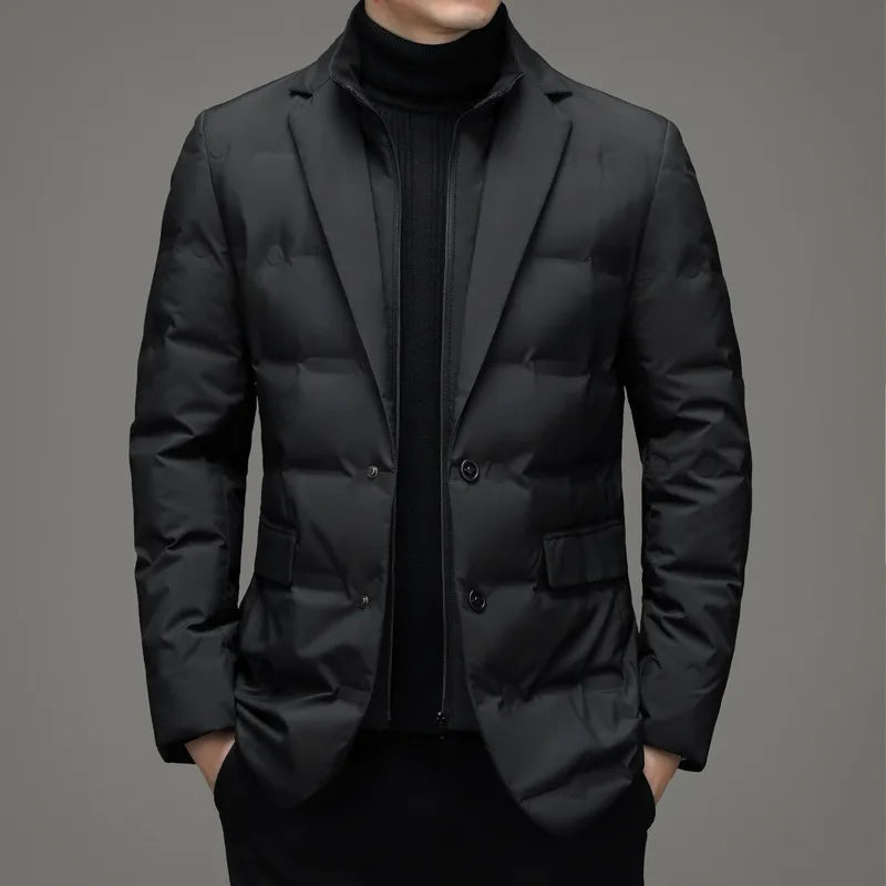 Dale | Men's Puffer Trench Coat - Color:Black;Size:2XL/185
