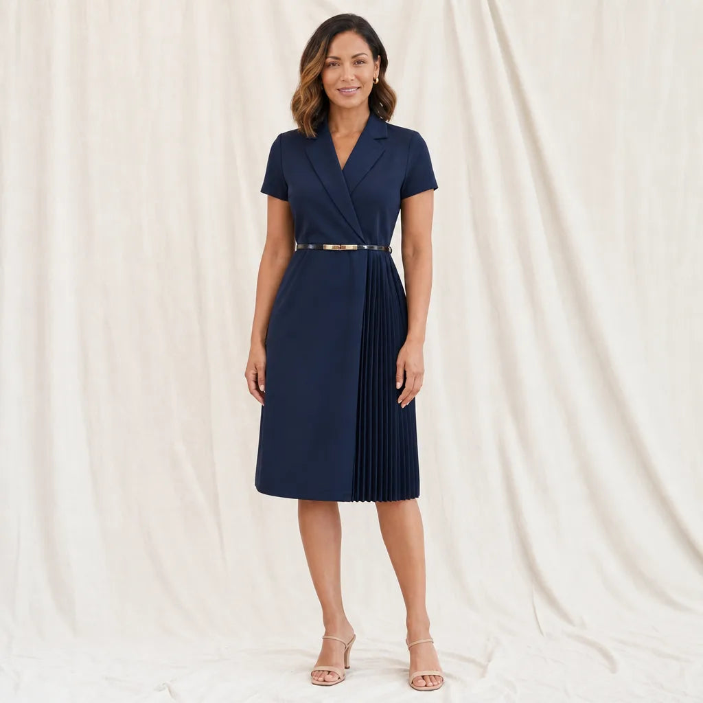 Women's Barron Belted Pleated Dress