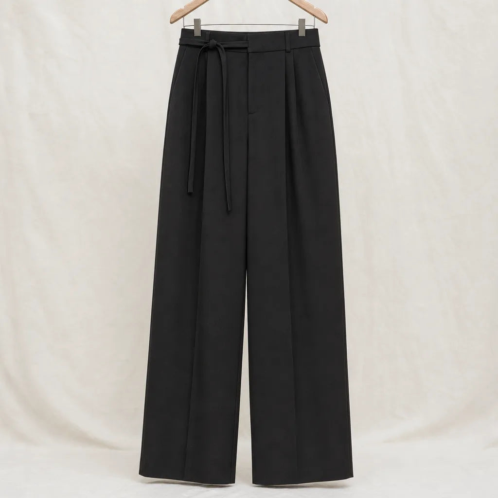 Daphne Pleated Pants - Color:Black;Size:XS