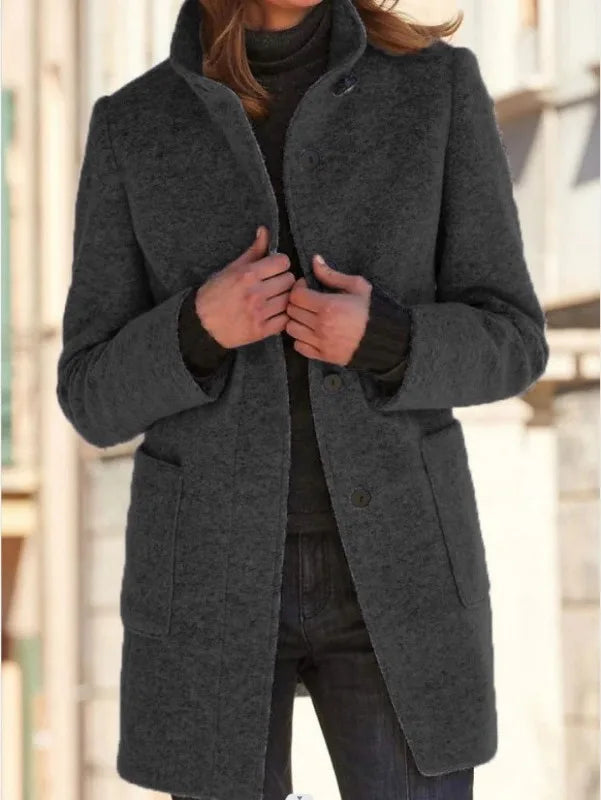 Darcey | Women's Soft Touch Tailored Coat - Color:Black;Size:XS