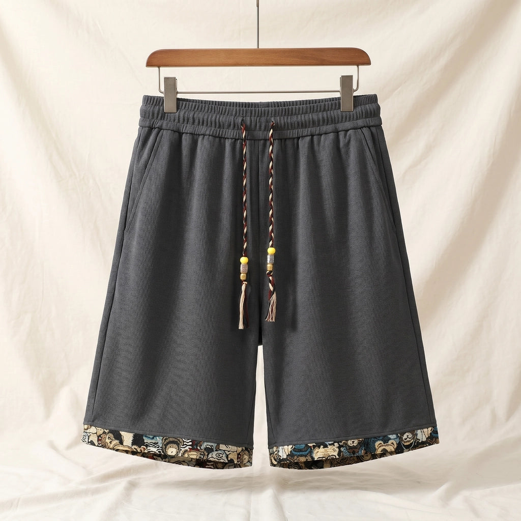 Holden Embroidered Mesh Shorts - Color:Dark Gray;Size:S
