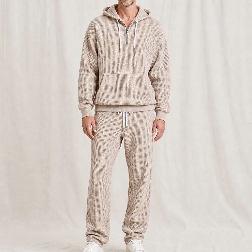 Darlington Waffle Tracksuit - Color:Gray;Size:XS