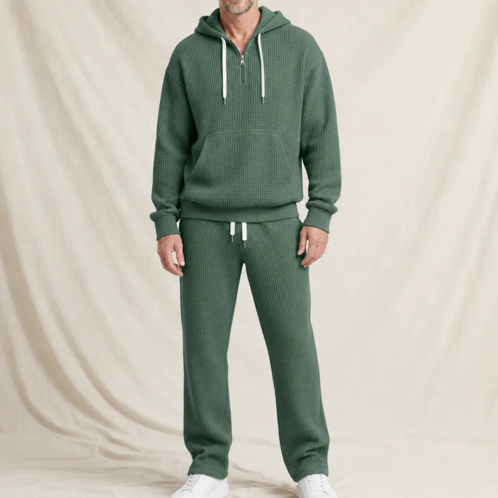 Darlington Waffle Tracksuit - Color:Green;Size:XS