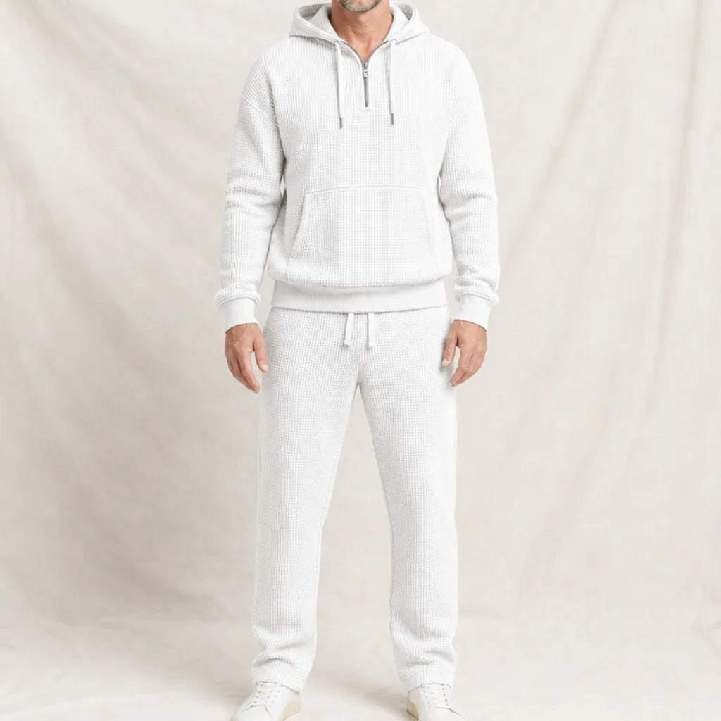 Darlington Waffle Tracksuit - Color:White;Size:XS