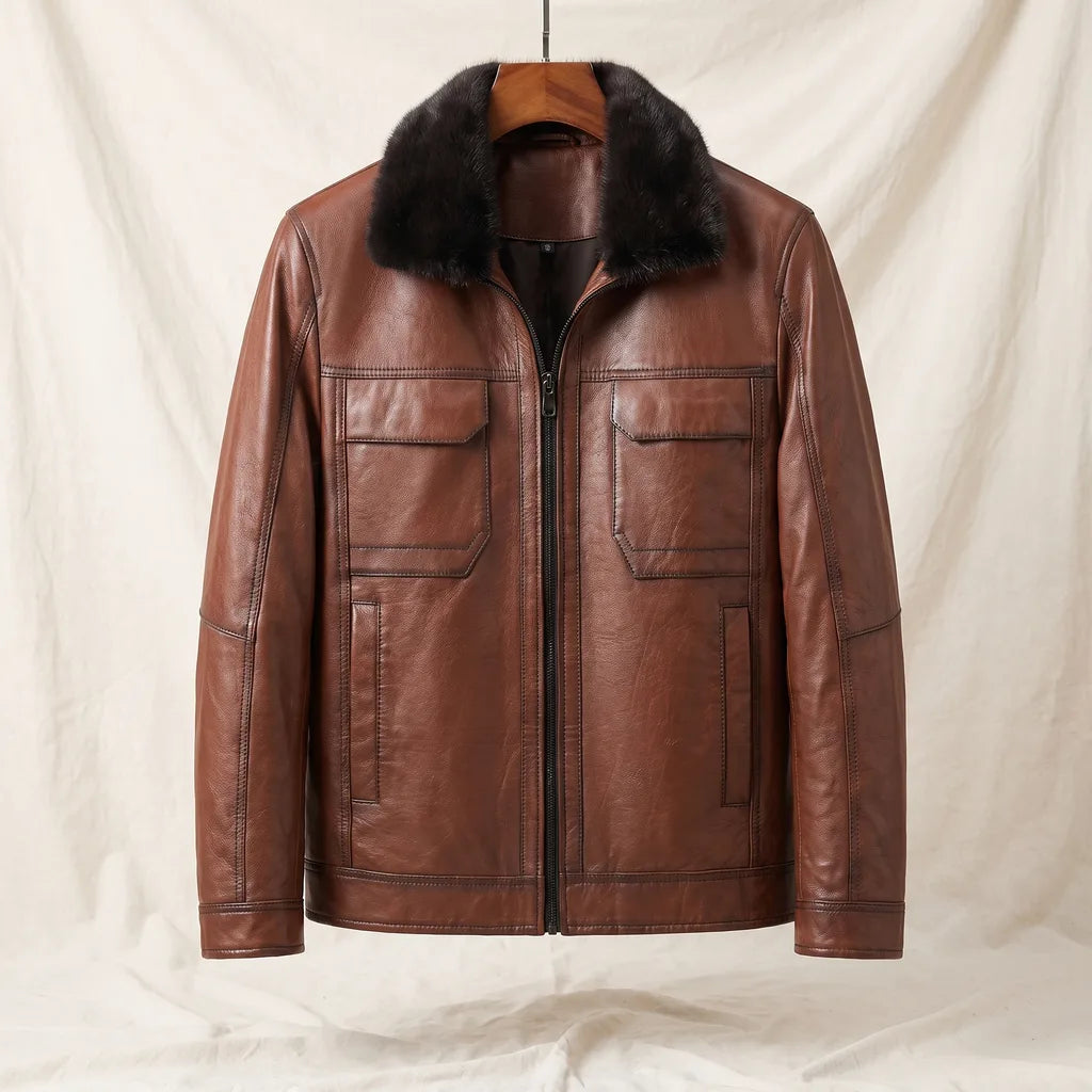 Men's Brown Darwin Cowhide Leather Jacket
