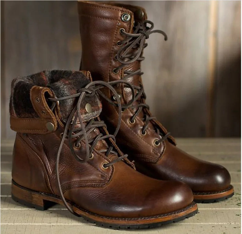 Davidson Lace Up Boots - Dark Brown