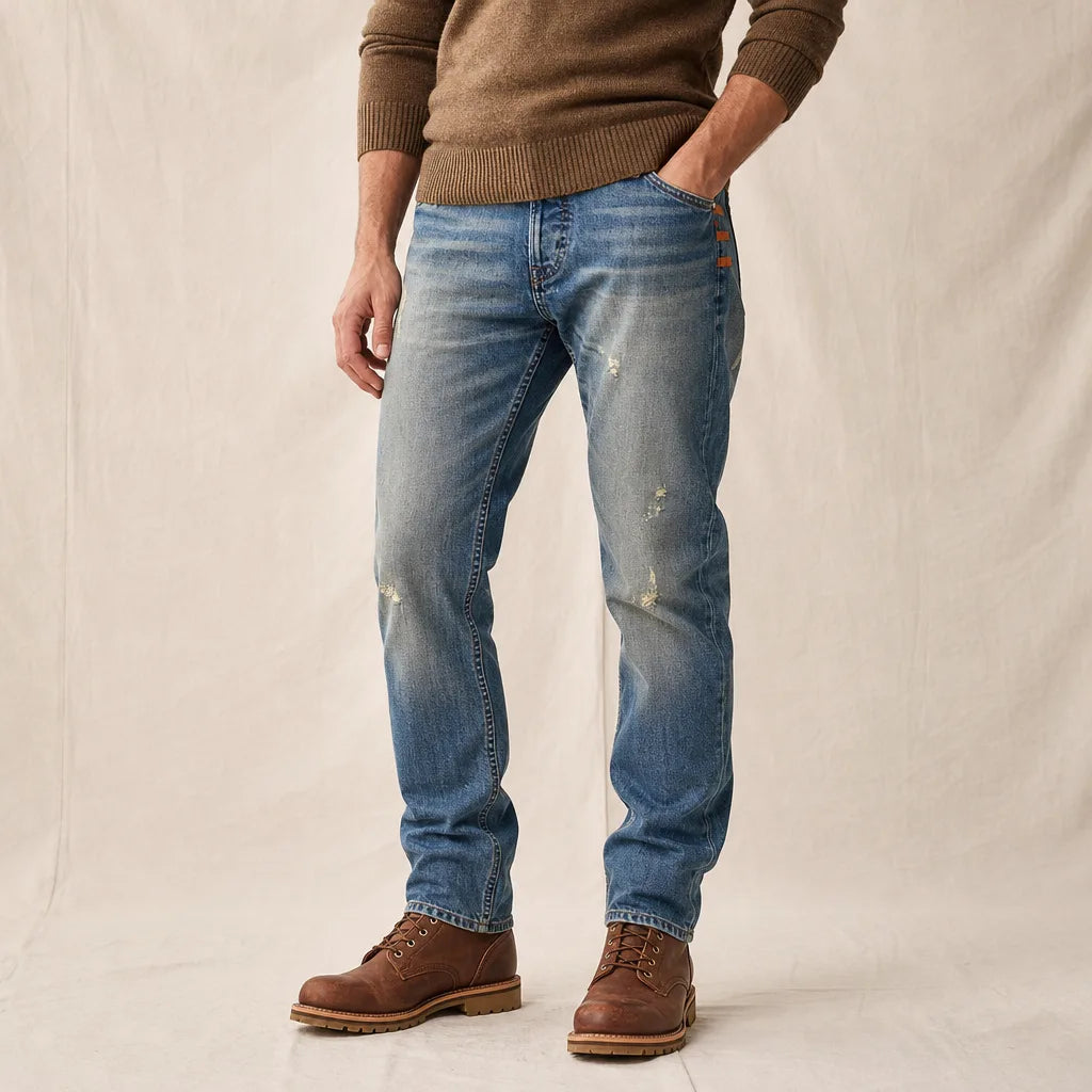 Men's Blue Rupert Straight Leg Jeans