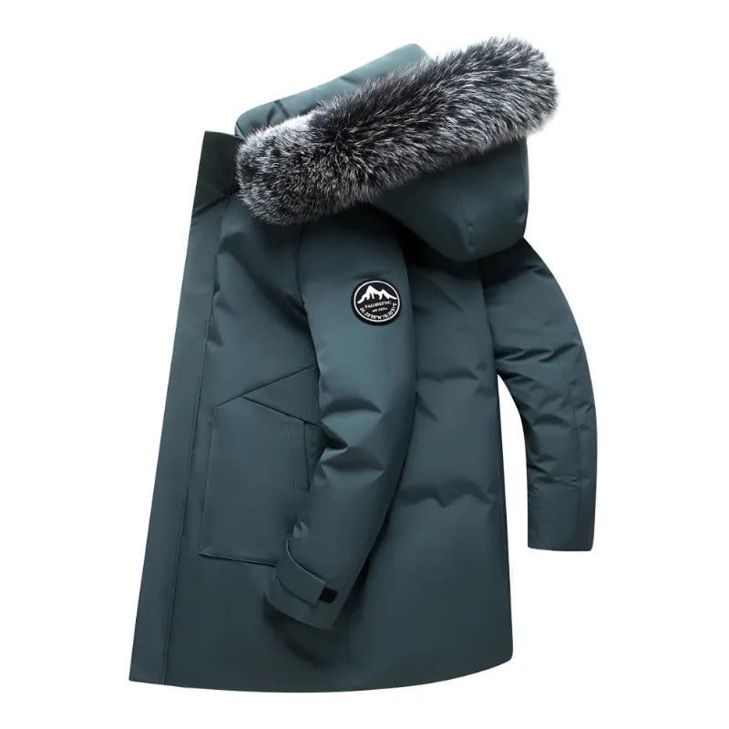 Dayton Expedition | Men's Fur Lined Hooded Trench Coat - Color:Lake Green;Size:S
