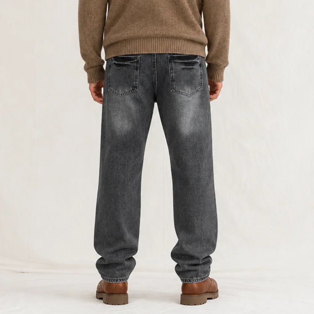 Men's Dean Cotton Wide-Leg Jeans