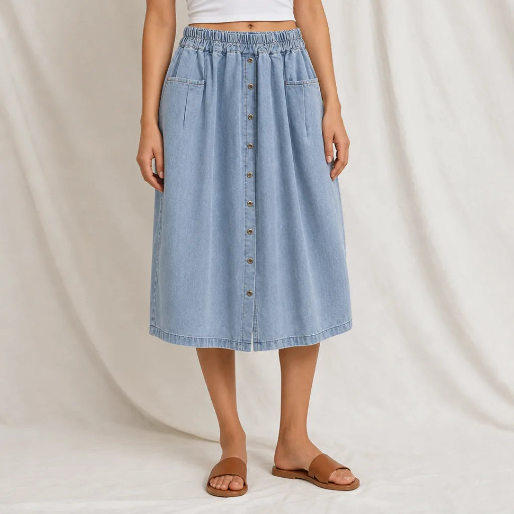 Women's Posy Denim Midi Skirt