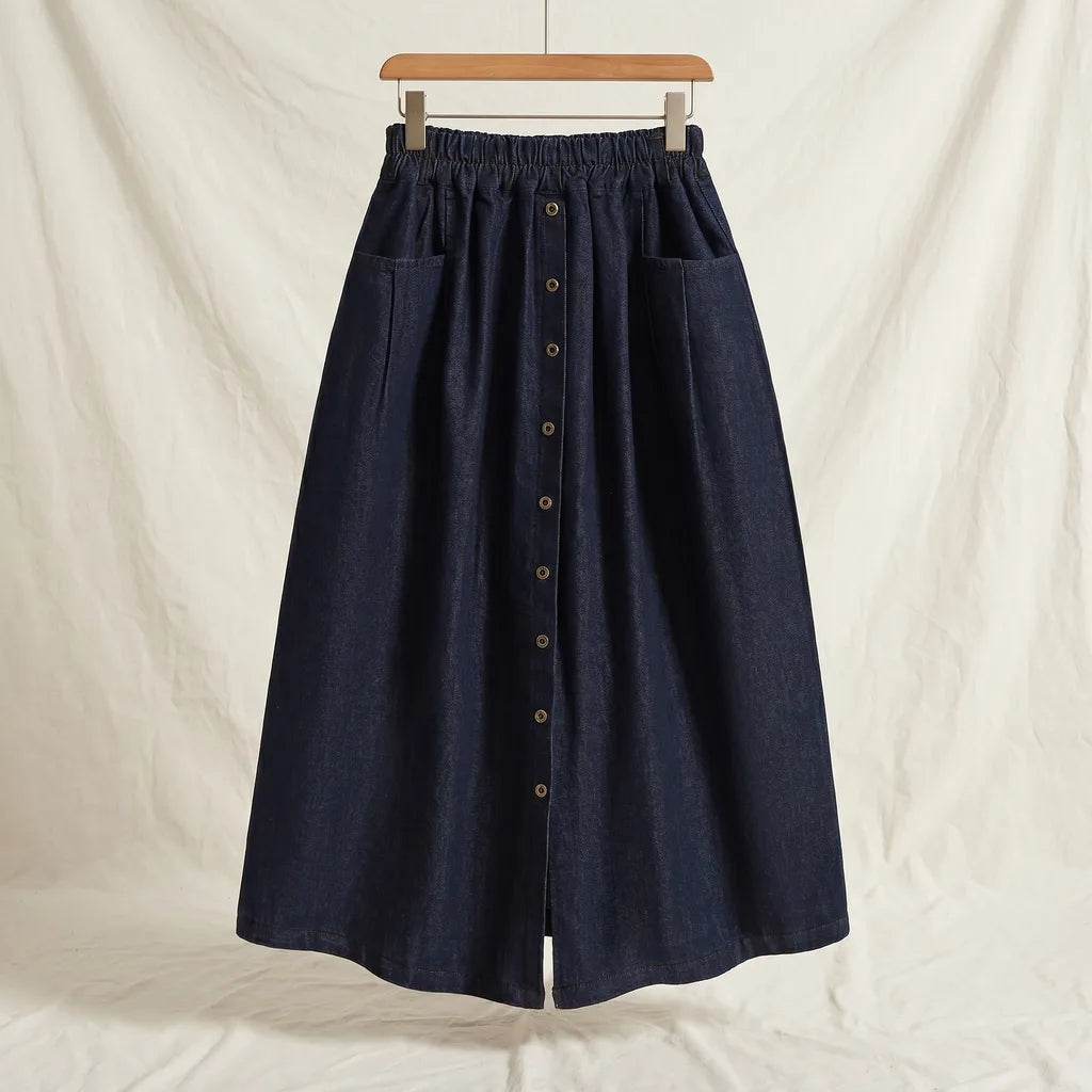 Debbie Denim Skirt - Color:Navy;Size:S