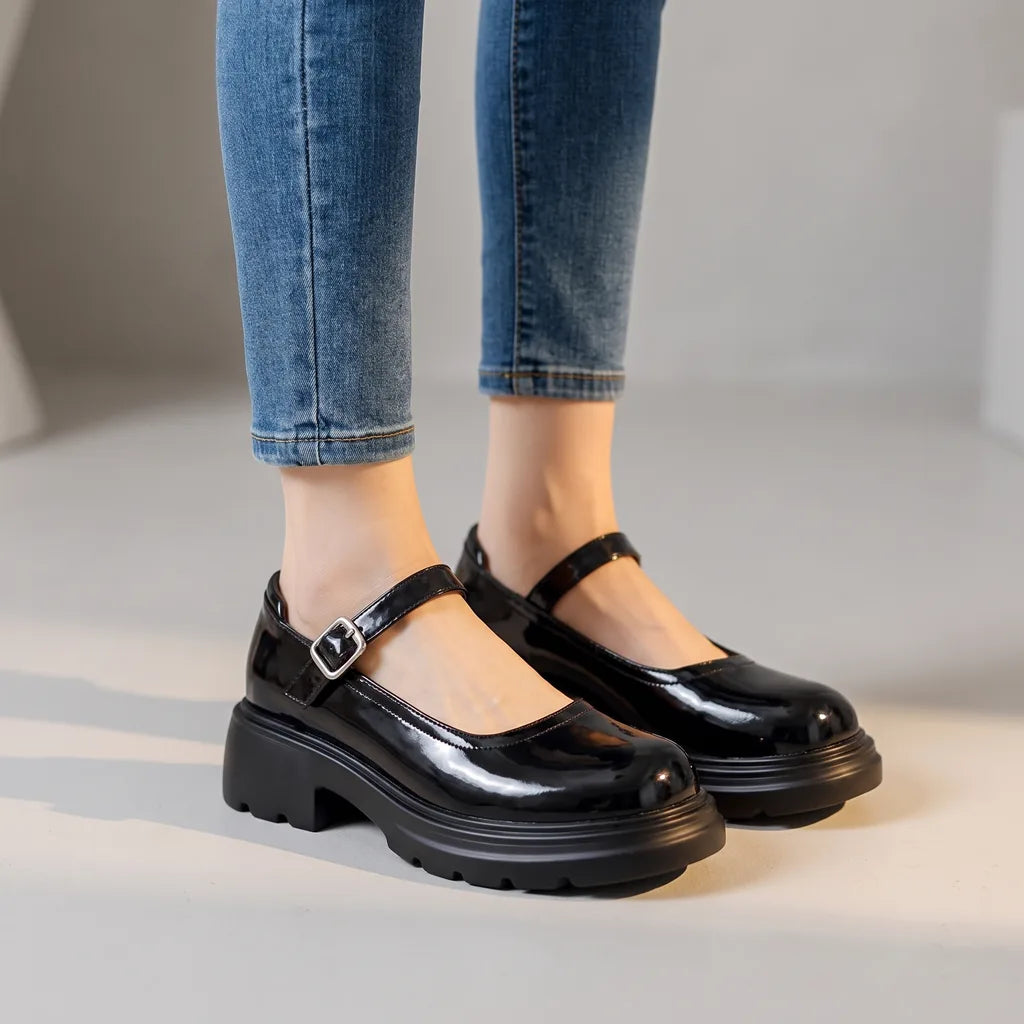 Delphine Orthopedic Mary Jane Shoes - Color:Black;Size:35