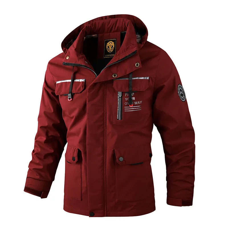 Dexter | Men's Hooded Winter Ski Jacket - Size:S;Color:Red