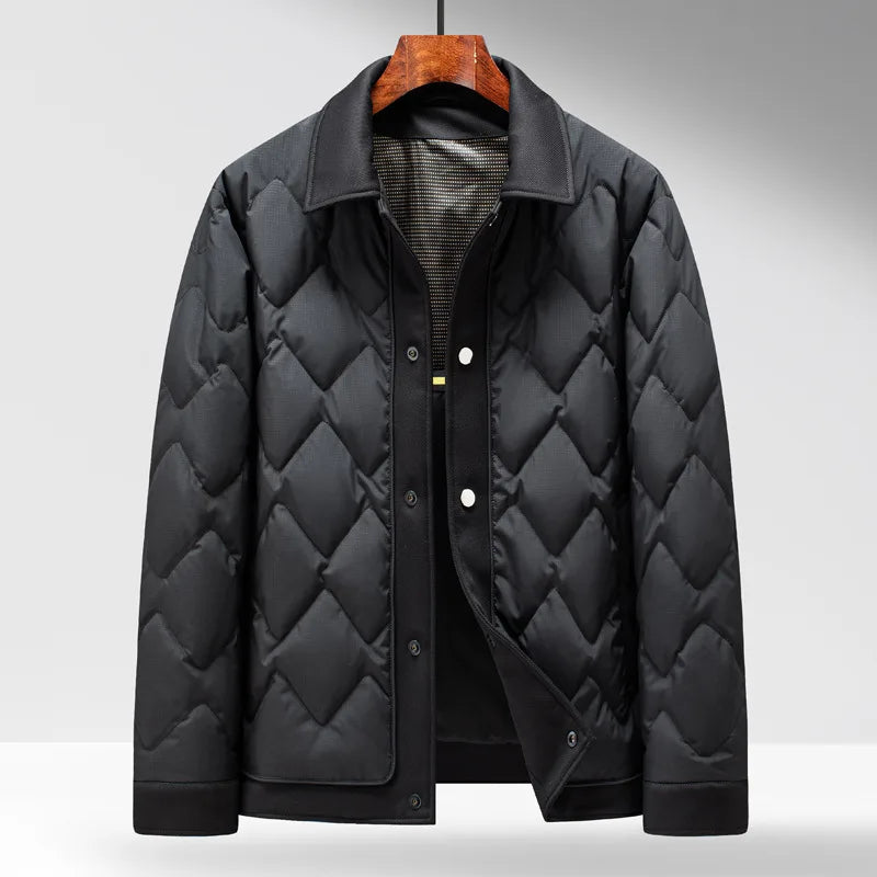 Dominic | Men's Quilted Winter Jacket - Color:Black;Size:S
