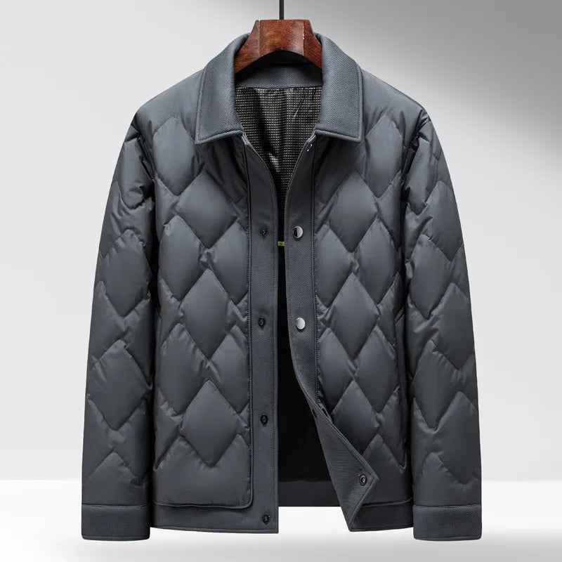 Dominic | Men's Quilted Winter Jacket - Color:Gray;Size:S