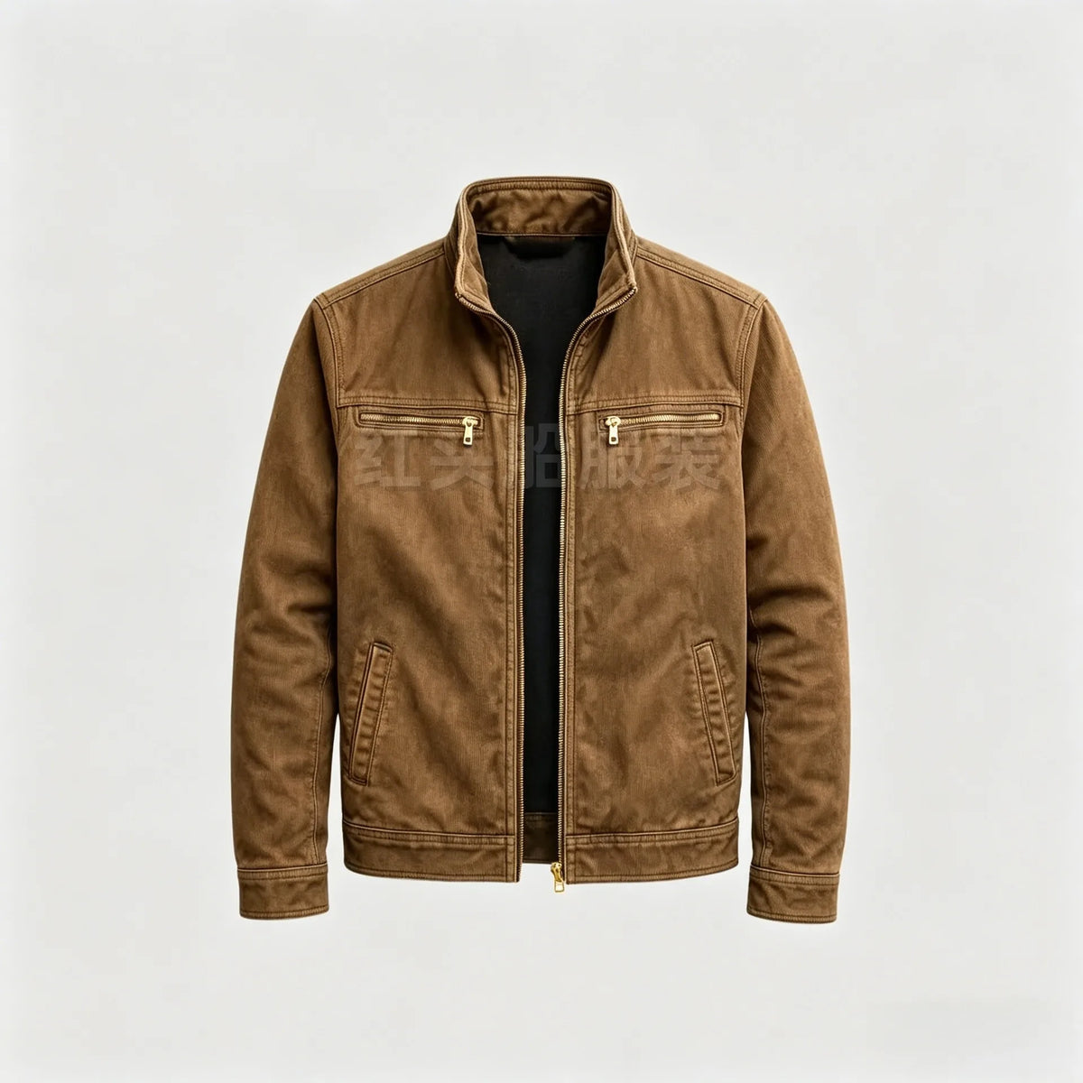 Draper | Men's Vintage Washed Cotton Jacket  - Color:Brown;Size:XS