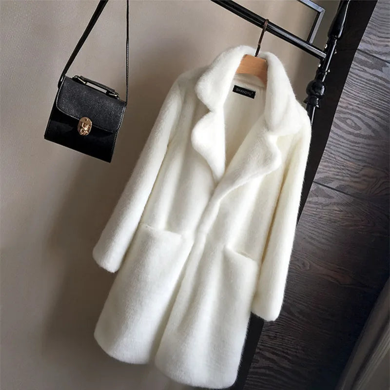 Duffy | Women's Fleece Trench Coat - Color:White;Size:XS